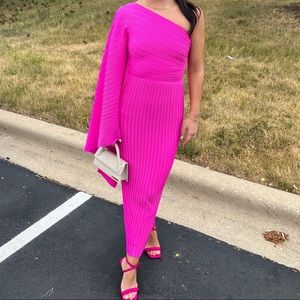Solace London fuchsia hot pink Lenna midi dress